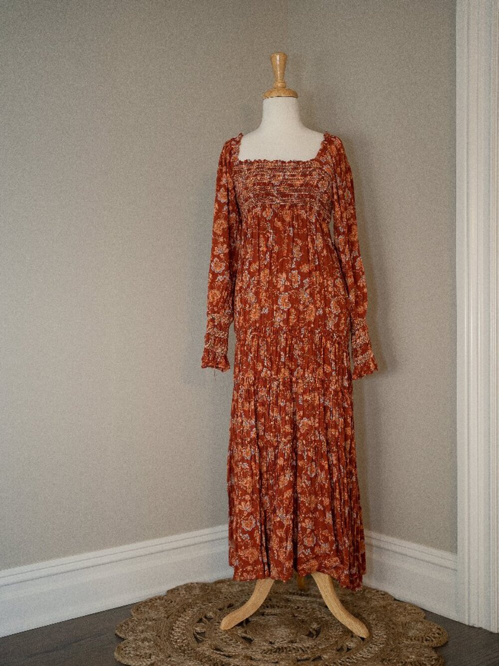 Free People Rust Floral Maxi Dress